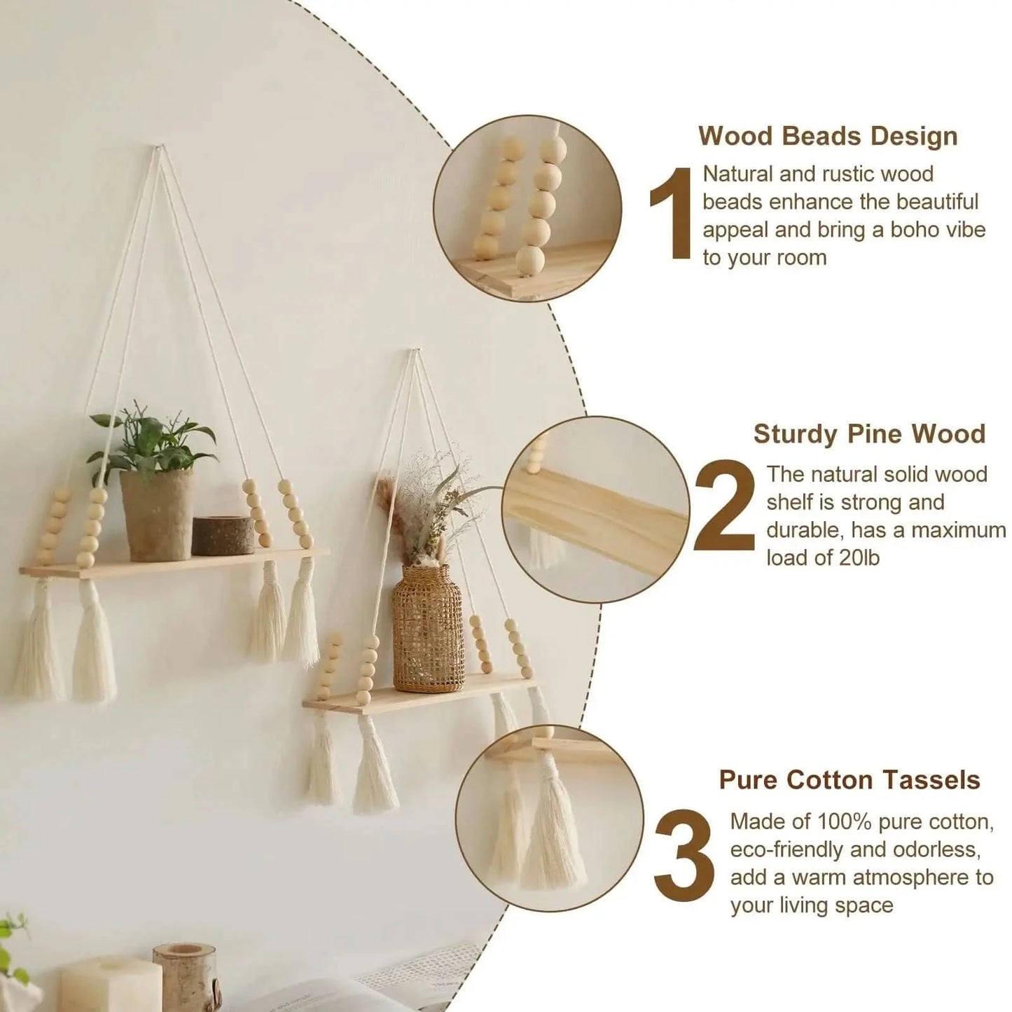 Macrame Wall Hanging Shelf