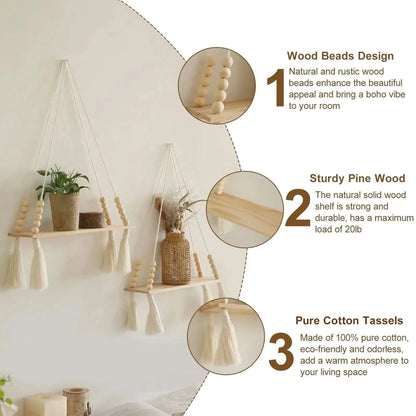 Macrame Wall Hanging Shelf