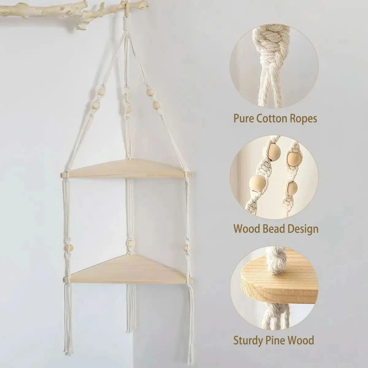 Macrame Wall Hanging Shelf