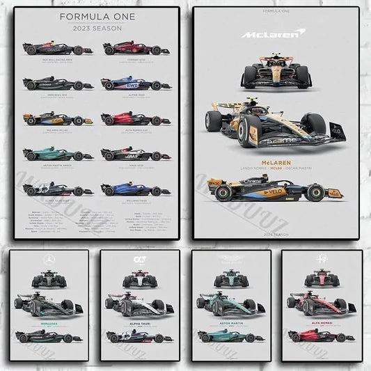2023 Retro Formula 1 80s Car Poster