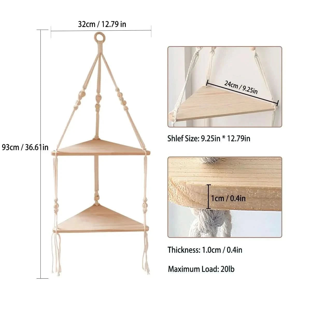 Macrame Wall Hanging Shelf