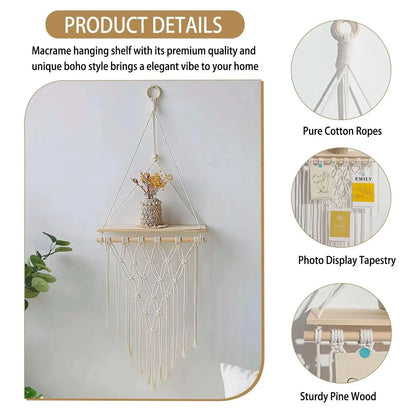 Macrame Wall Hanging Shelf